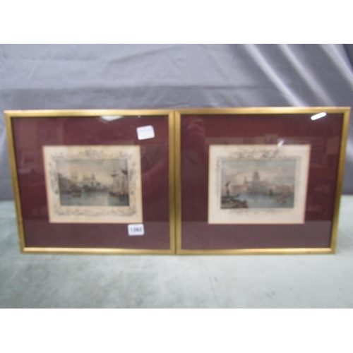 1262 - TWO FRAMED COLOURED PRINTS, TOWER OF LONDON AND ST. PAULS CATHEDRAL F/G
