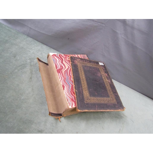 1302 - LEATHER COVERED FAMILY BIBLE