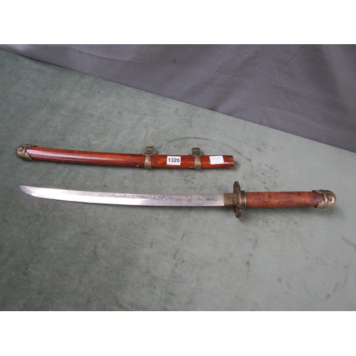 1320 - JAPANESE TYPE SWORD WITH SHEATH 72cms L OVERALL