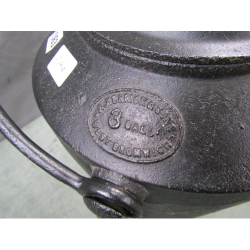 1363 - LATE VICTORIAN CAST IRON KETTLE WITH POURING TAP