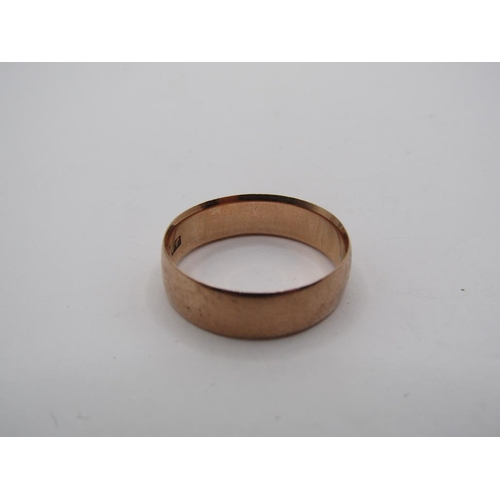 1458 - 9ct GOLD BAND SIZE P 1/2, 3.2g