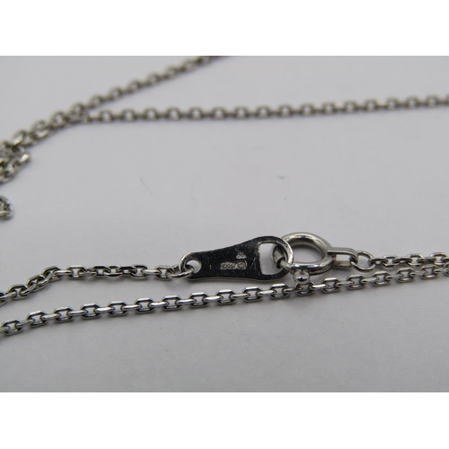 1466 - PLATINUM NECKLACE WITH A SAPPHIRE SET PENDANT