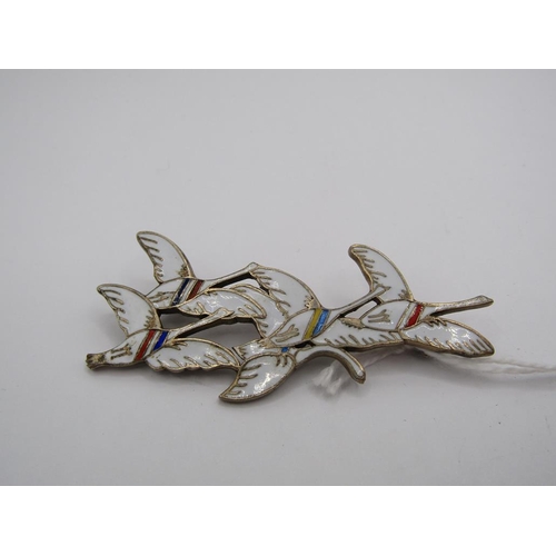 1471 - ERIK MAGNUSSEN SILVER & ENAMEL GEESE BROOCH