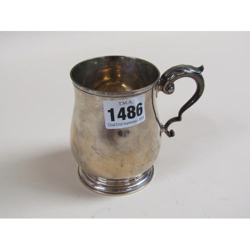 1486 - SILVER TANKARD WITH MAKERS MARKS FOR JB CHATTERLEY AND SONS LTD, BIRMINGHAM 1972 7.3ozt