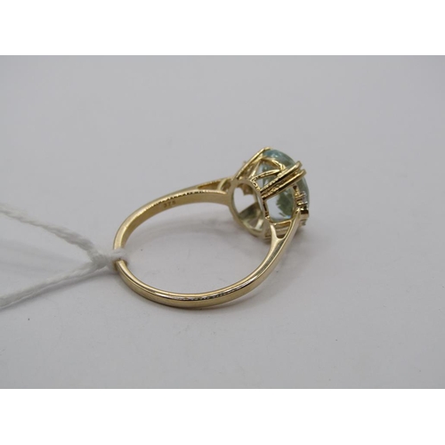 1490 - GOLD AQUAMARINA & TOPAZ RING 4-5 CTS - SIZE U