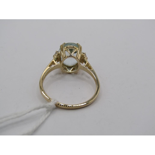 1490 - GOLD AQUAMARINA & TOPAZ RING 4-5 CTS - SIZE U