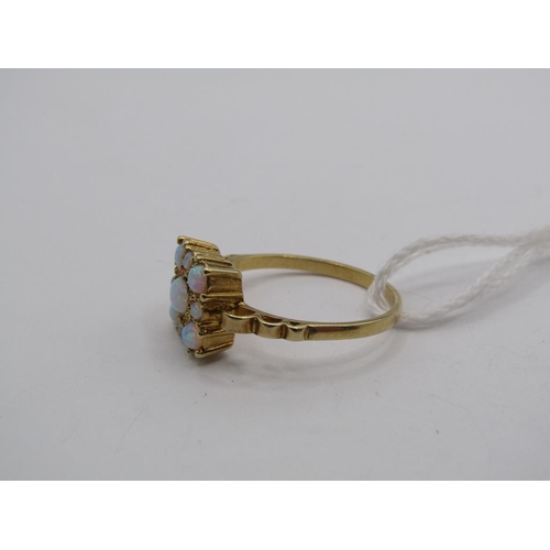 1493 - GOLD ON SILVER OPALINE RING - SIZE P 1/2