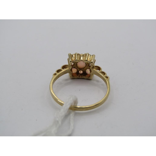 1493 - GOLD ON SILVER OPALINE RING - SIZE P 1/2