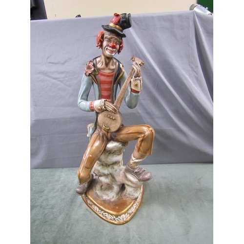 1673 - LARGE PLASTER  CLOWN, 83 cms H