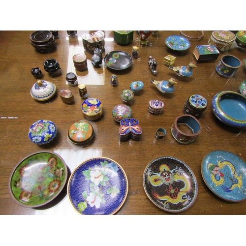 1362 - COLLECTION OF SMALL CLOISONNE DISHES AND BOXES