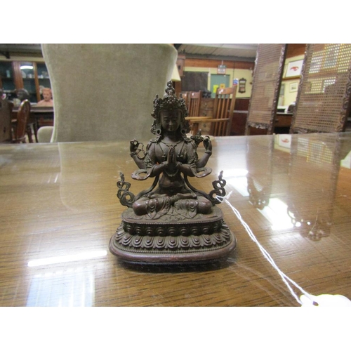 1378 - BRONZED SEATED ORIENTAL STYLE FIGURE