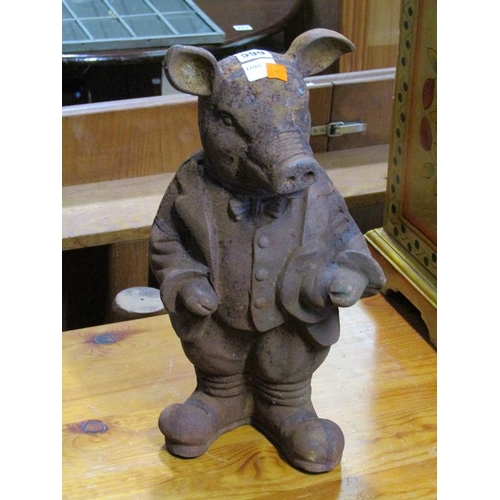 599 - CAST IRON BEATRIX POTTER STYLE FIGURE OF A PIG