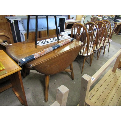 604 - ERCOL DROP LEAF TABLE AND FOUR CHAIRS