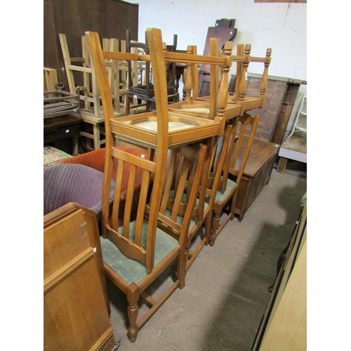 612 - SIX OAK DINING CHAIRS