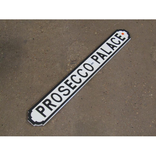 654 - PROSECCO PALACE WOODEN SIGN