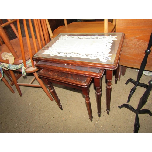 745 - NEST OF MAHOGANY TABLES