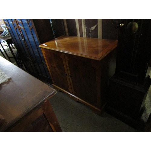 750 - YEW WOOD STEREO CABINET