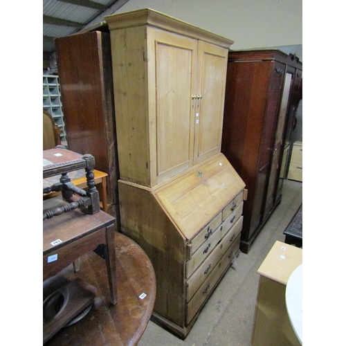 781 - GEORGIAN PINE BUREAU BOOKCASE