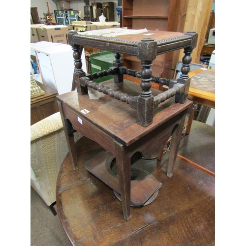 783 - MAHOGANY COMMODE AND A STOOL