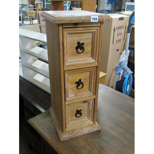 789 - PINE THREE DRAWER CHEST