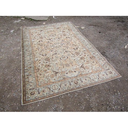 816 - BEIGE AND BLUE RUG, 300CM X 200CM