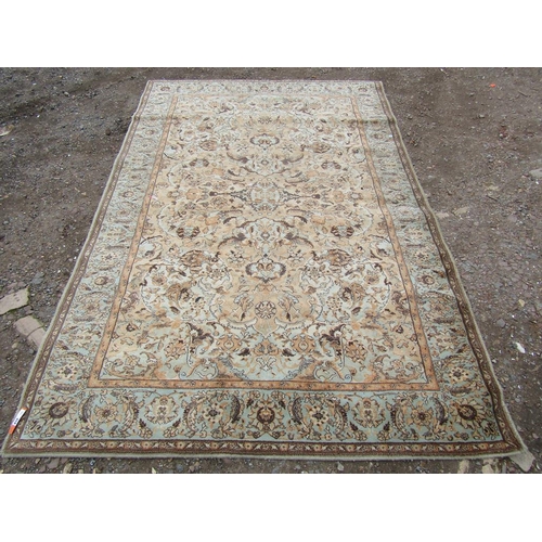 816 - BEIGE AND BLUE RUG, 300CM X 200CM