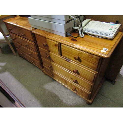 821 - TWO PINE CHESTS OF DRAWERS