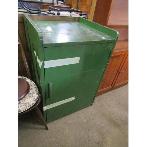 829 - GREEN PAINTED CUPBOARD