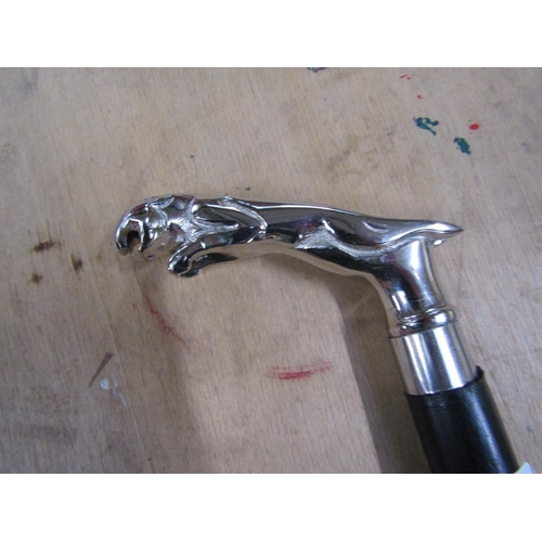 106 - REPLICA JAGUAR CAR MASCOT WALKING STICK