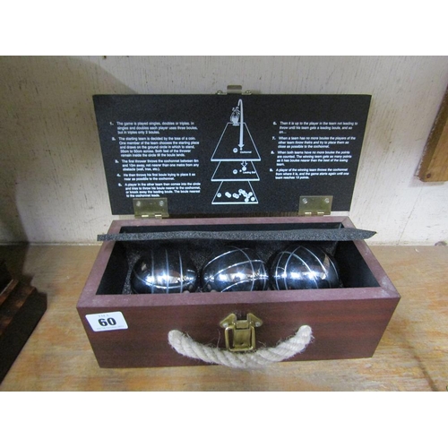 60 - SET OF BOULES IN WOODEN CASE