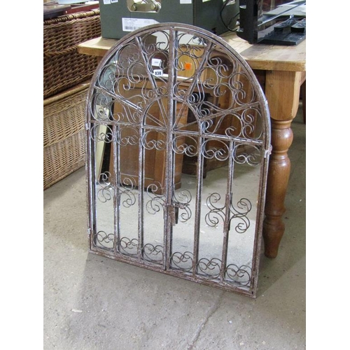 838 - METAL GATED GARDEN MIRROR