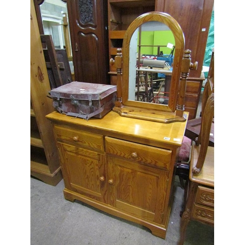 855 - PINE DRESSER AND A MIRROR