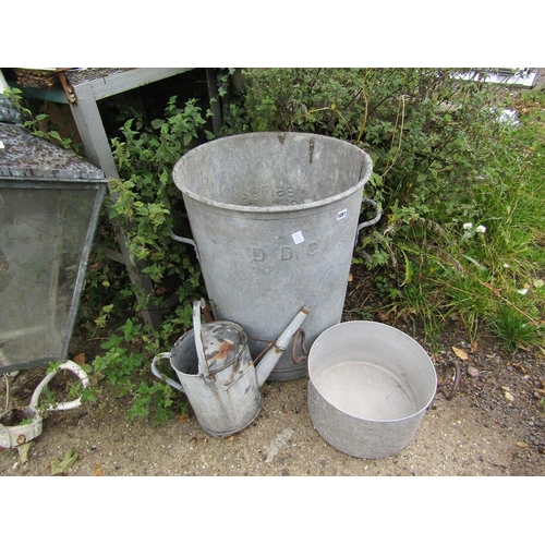 1051 - METAL BIN, WATERING CAN, ETC.