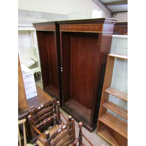 878 - TWO REPRODUCTION INLAID BOOKCASES