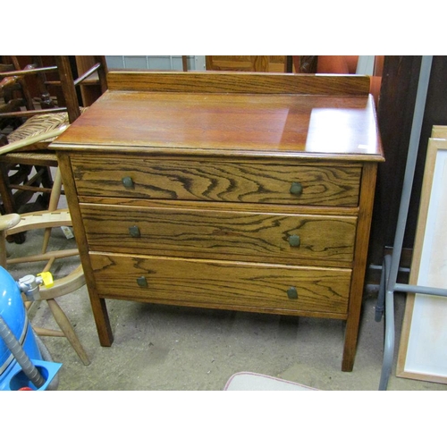 917 - OAK THREE DRAWER CHEST