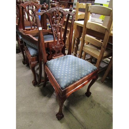 950 - SEVEN CHIPPENDALE STYLE DINING CHAIRS