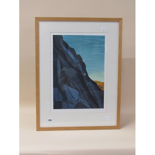 1200 - LAURA BOSWELL, DATED 2010 - ROCK FACE, COLOURED PRINT 1/7, F/G, 50CM X 36CM