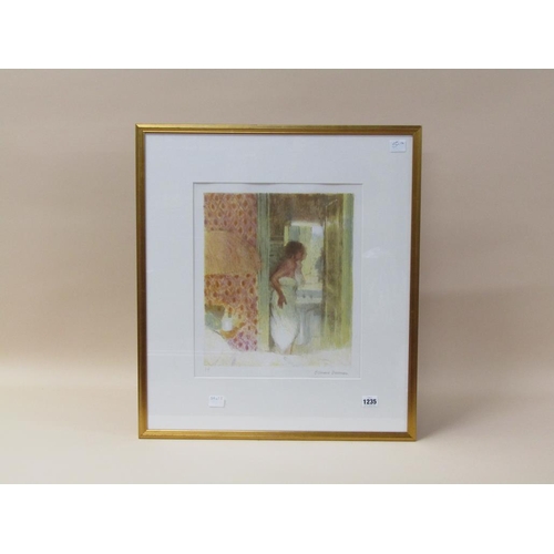 1235 - BERNARD DUNSTAN - BATHROOM SPOHETO, COLOURED LITHOGRAPH, F/G, 39CM X 33CM