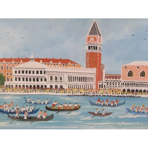 1258 - J JOEL 1990 - PAIR, VENETIAN BOAT RACE &  BOAT IN THE LAGOON, SIGNED WATERCOLOURS, F/G, EACH 16CM X ... 