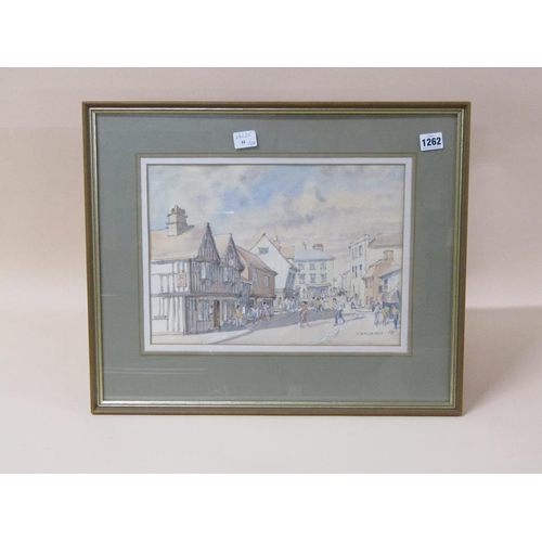 1262 - W.R ALDRIDGE - STREET SCENE, SIGNED WATERCOLOUR, F/G, 26CM X 35CM