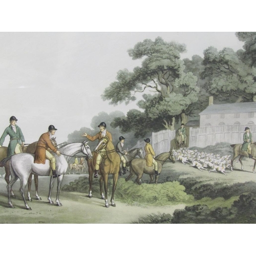 1266 - PAIR - LATE 19C COLOURED PRINTS, FOX HUNTING AND PARTRIDGE SHOOTING, F/G, 34CM X 42CM