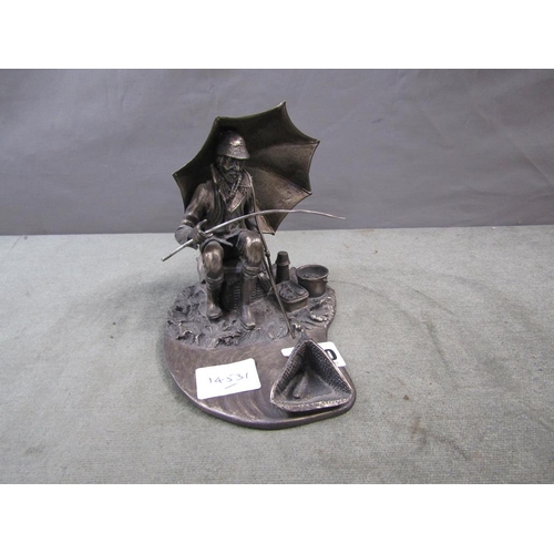 1490 - EVERGREEN STUDIO JOHN BALL WHTE METAL FISHING MODEL, 16CM L