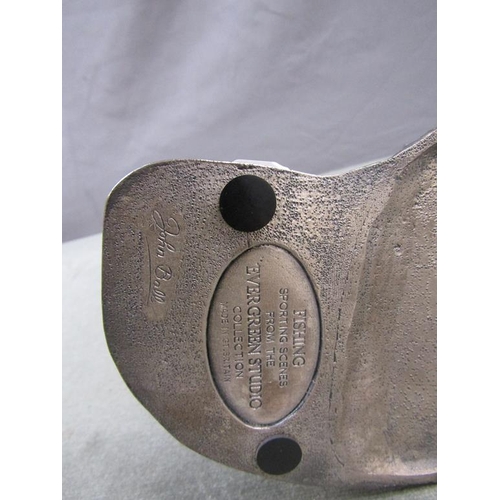 1490 - EVERGREEN STUDIO JOHN BALL WHTE METAL FISHING MODEL, 16CM L