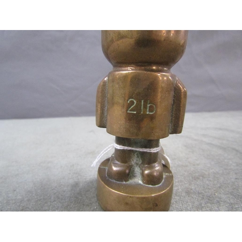 1491 - BRONZE HOMEPRIDE FLOUR MAN 2 POUND SCALE WEIGHT, 11CM H