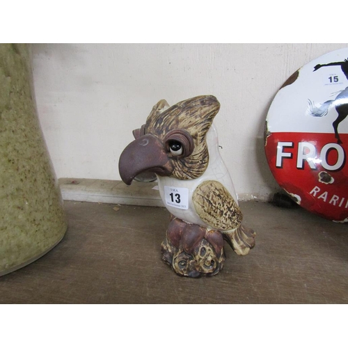 13 - ART POTTERY MARTIN BROTHER STYLE FIGURE OF A GROTESEQUE BIRD