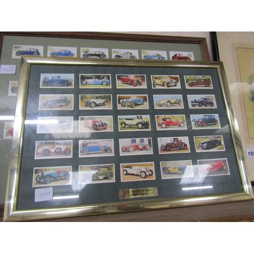 151 - FRAMED CIGARETTE CARDS - CLASSIC CARS