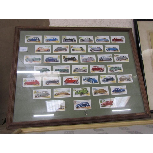 151 - FRAMED CIGARETTE CARDS - CLASSIC CARS