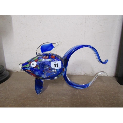 41 - MURANO MILLEFIORI GLASS FIGURE OF A FISH