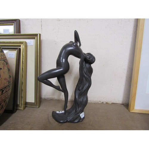 54 - BRONZED ART DECO STYLE FIGURE OF A DANCING LADY