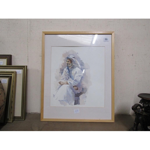 55 - FRAMED WATERCOLOUR - PORTRAIT